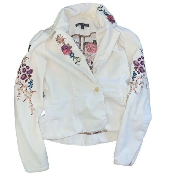 True Meaning Tops - Vintage y2k Corduroy embroidered blazer jacket